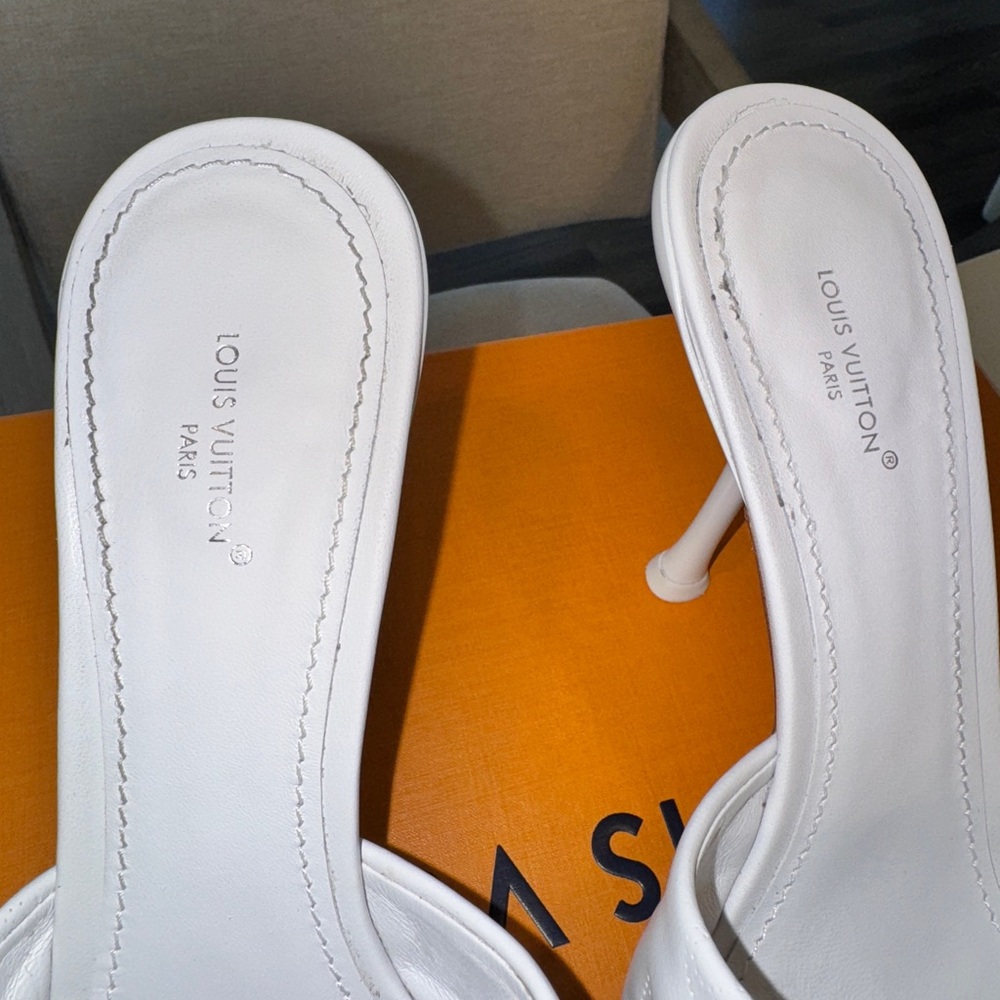 Louis Vuitton White Women's Heeled Sandals - Picture 8 of 11